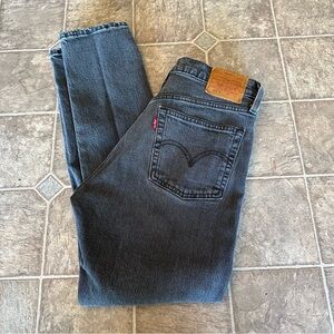 Levi’s Premium 501 S Skinny Gray/Faded Black Jeans W27 L28 Button fly Distressed